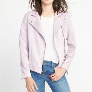Lavender Old Navy Butter-soft Moto Blazer Jacket